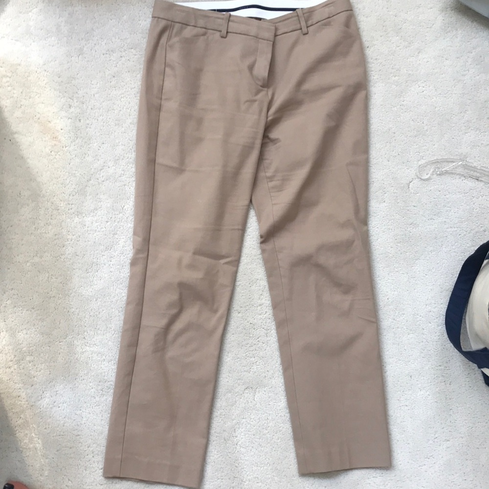 Cotton theory tan pants ankle length
